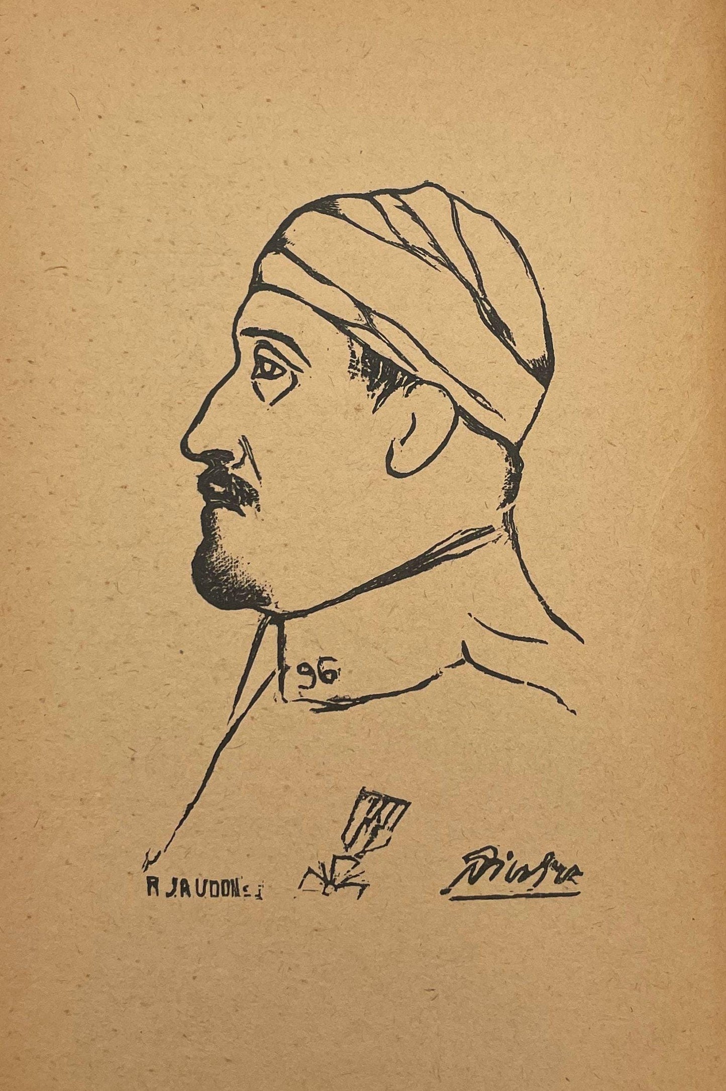 Pablo Picasso, Composition (Horodisch C2), Calligrammes, Woodcut