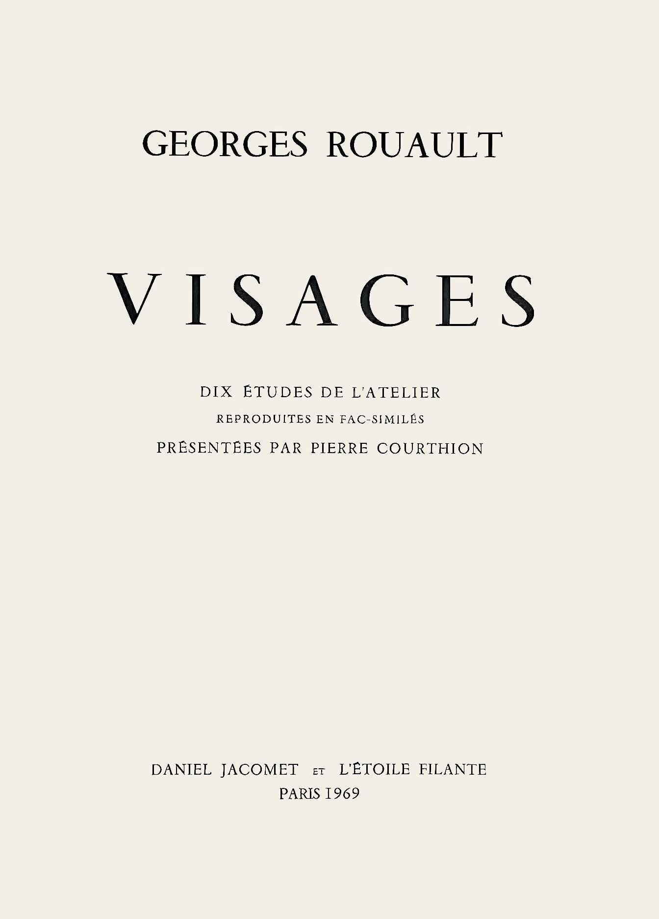 Georges Rouault, Composition, Visages, Dix Tudes De L'Atelier Reproduites En Fac-Simils, Lithograph