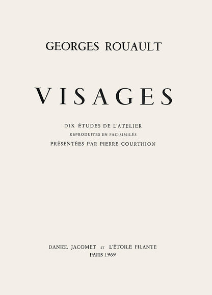 Georges Rouault, Composition, Visages, Dix Tudes De L'Atelier Reproduites En Fac-Simils, Lithograph