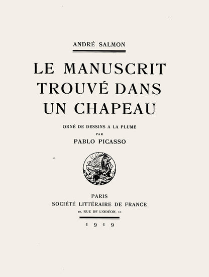 Pablo Picasso, Composition (Hodorisch B2), Le Manuscrit Trouv Dans Un Chapeau, Lithograph