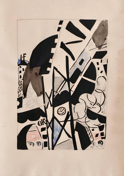 Jean Pougny, Composition, Pougny, Dix Linogravures Originales, 1914-1920, Linocut