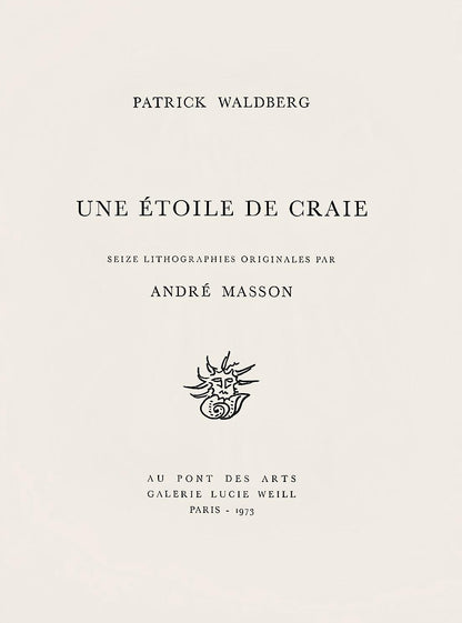 Andr Masson, Composition (Cramer 97), Une Toile De Craie, Lithograph