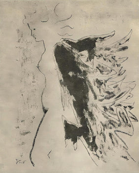 Jean Cocteau, Composition, Sous Le Manteau De Feu, Lithograph