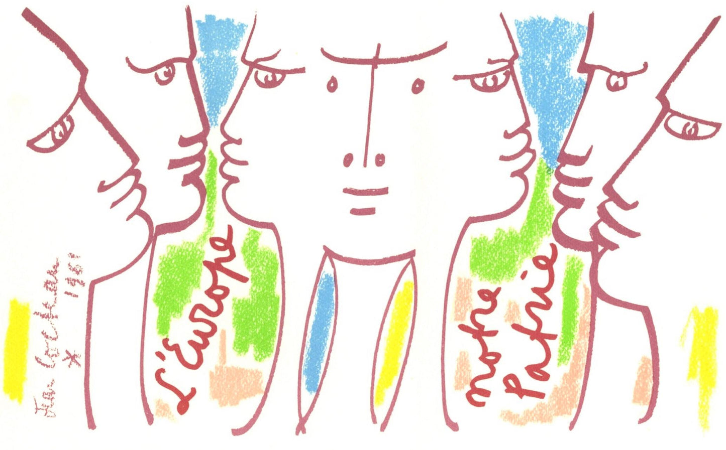 Jean Cocteau, Composition, Nous Croyons En L'Europe, Silkscreen