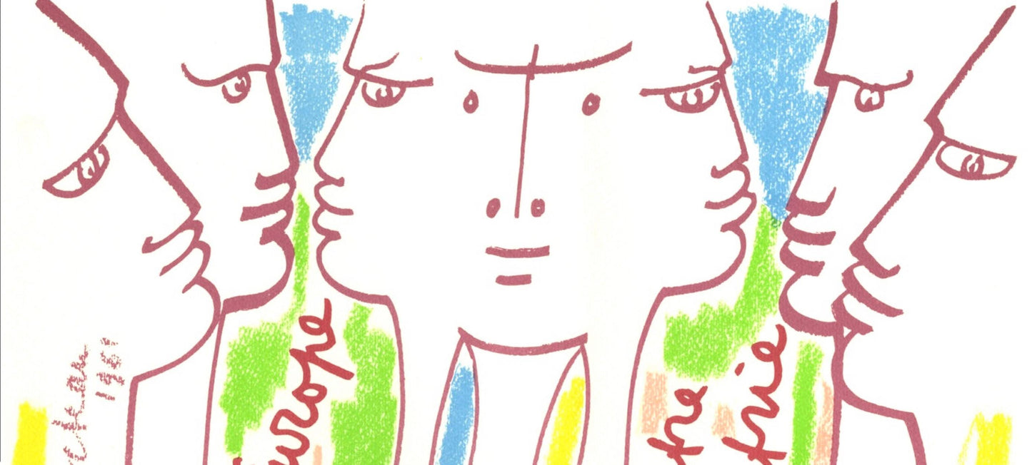 Jean Cocteau, Composition, Nous Croyons En L'Europe, Silkscreen