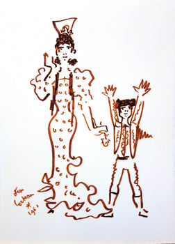 Jean Cocteau, Composition, Taureaux, Lithograph