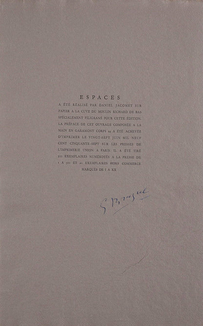 Georges Braque, Composition, Braque Espaces, 13 Dessins, Lavis, Aquarelles, Lithograph