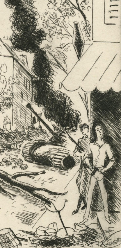 Andr Dignimont, Composition, Jours De Gloire, Histoire De La Libration De Paris, Etching