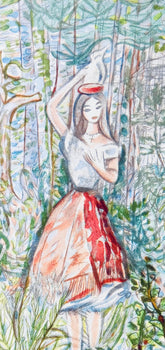 Louis Touchagues, La Laitire, Vingt Fables De La Fontaine, Woodcut