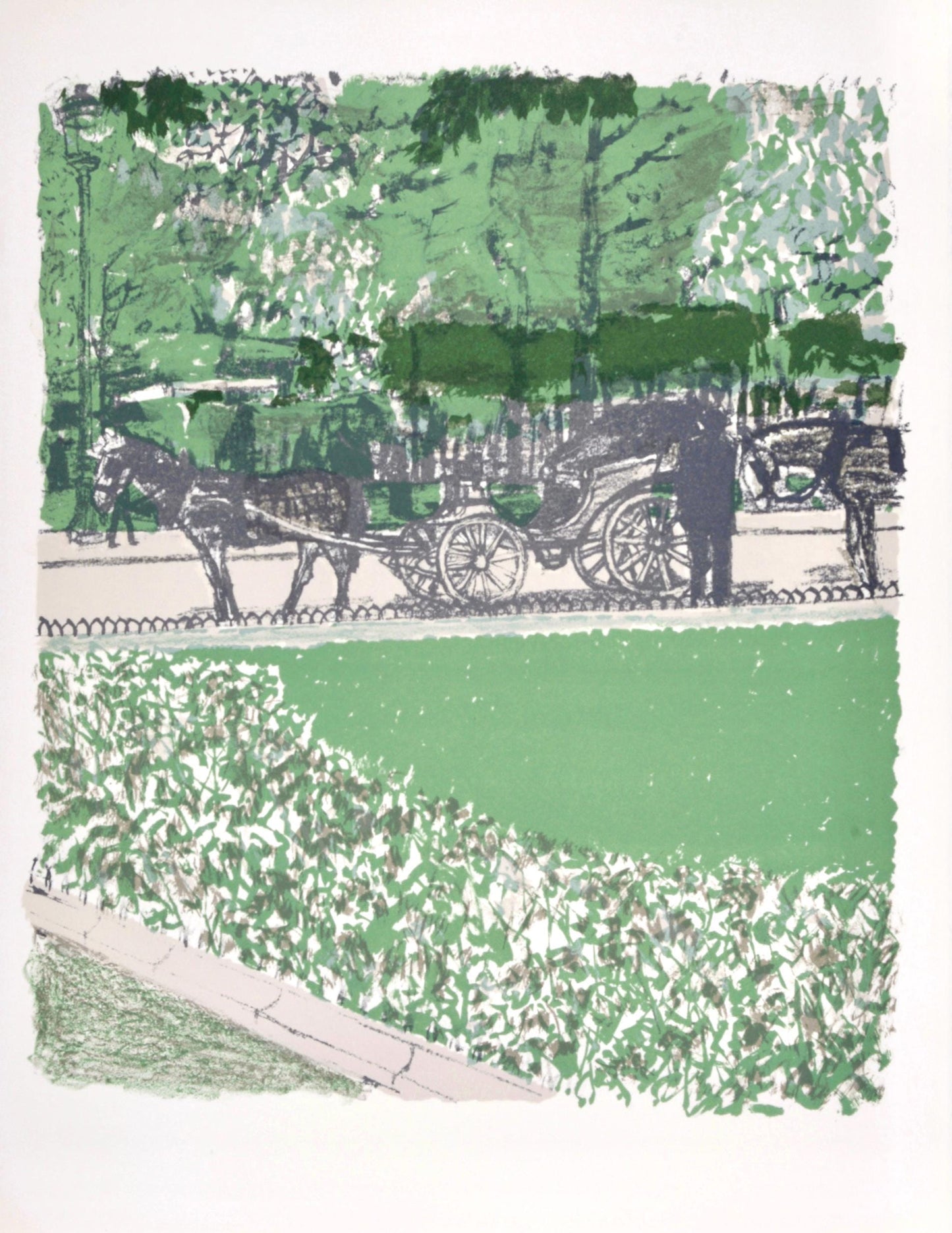 Maurice Brianchon, La Calche Dans Le Parc, Regards Sur Paris, Lithograph