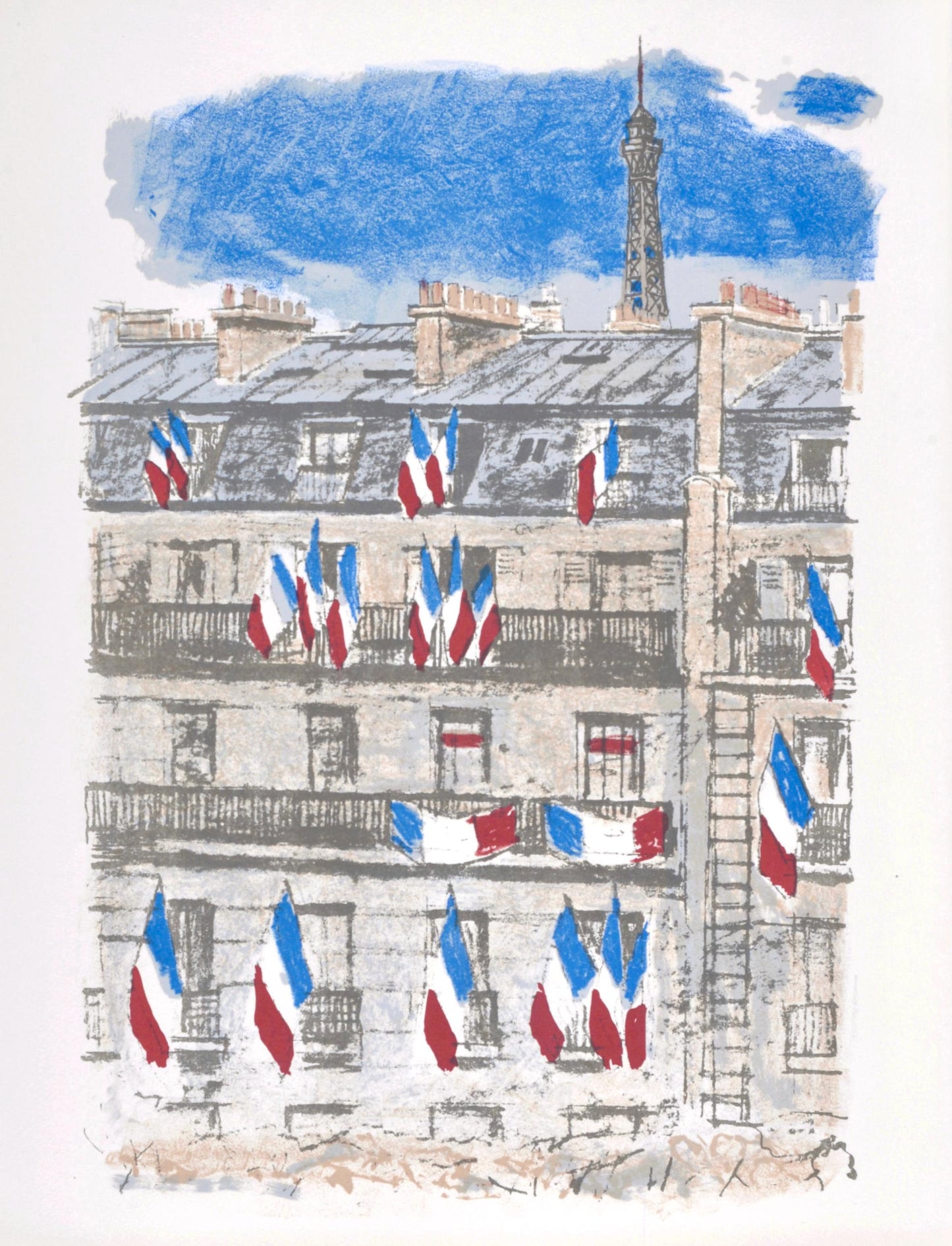 Maurice Brianchon, Le Tricolore, Regards Sur Paris, Lithograph