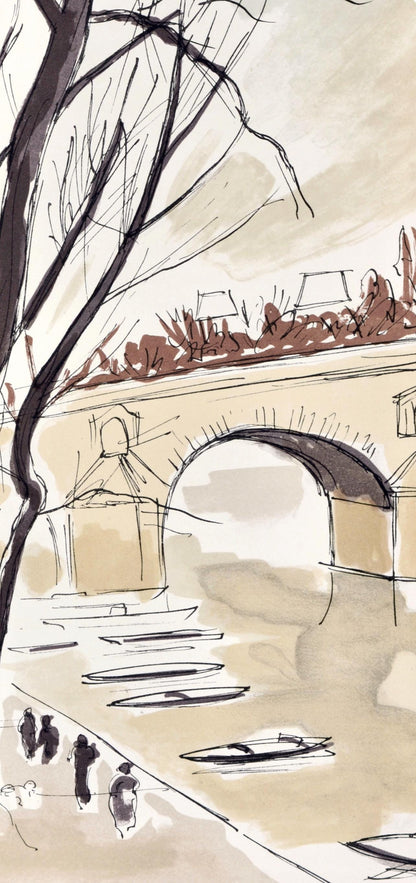 Andr Dunoyer De Segonzac, Les Quais De Paris, Regards Sur Paris, Lithograph