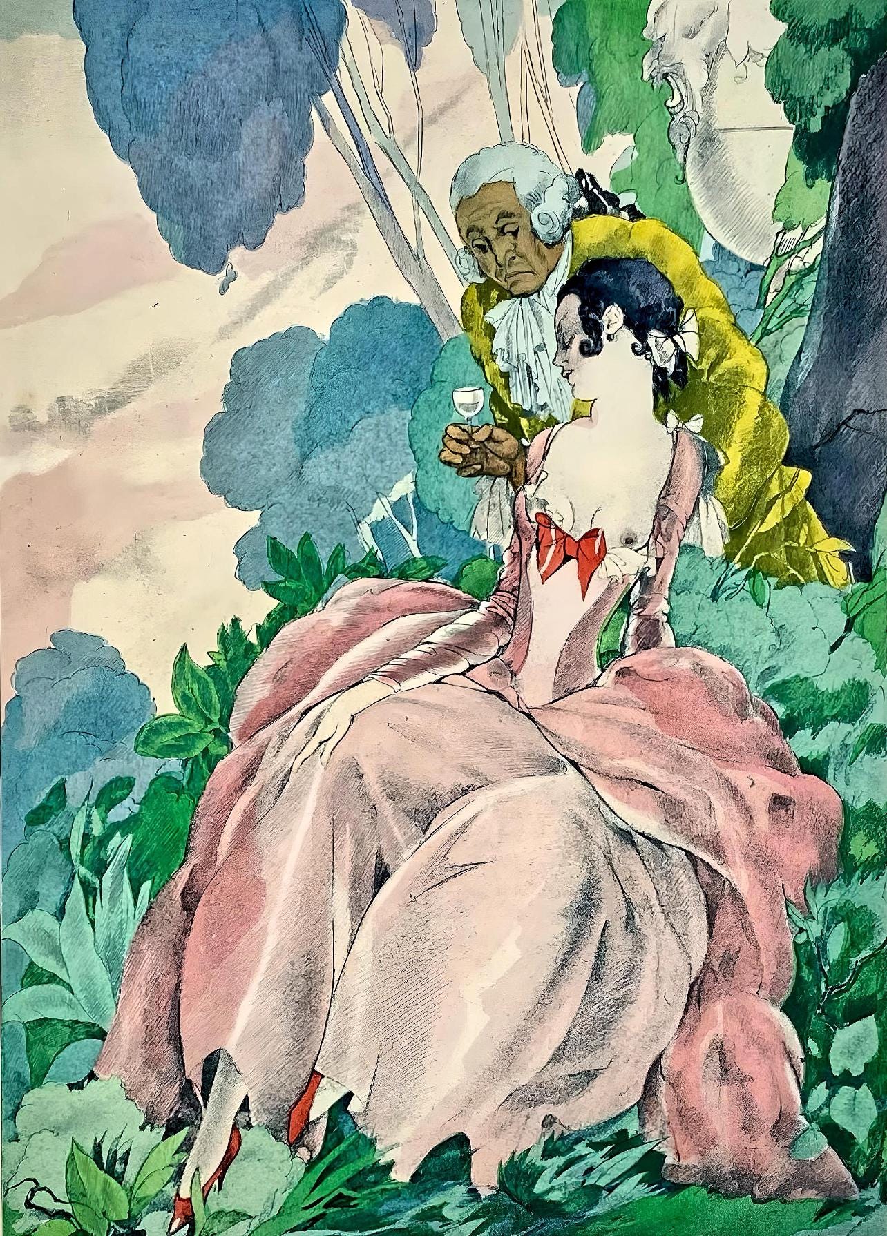 Umberto Brunelleschi, Composition, La Leon D'Amour Dans Un Parc, Lithograph