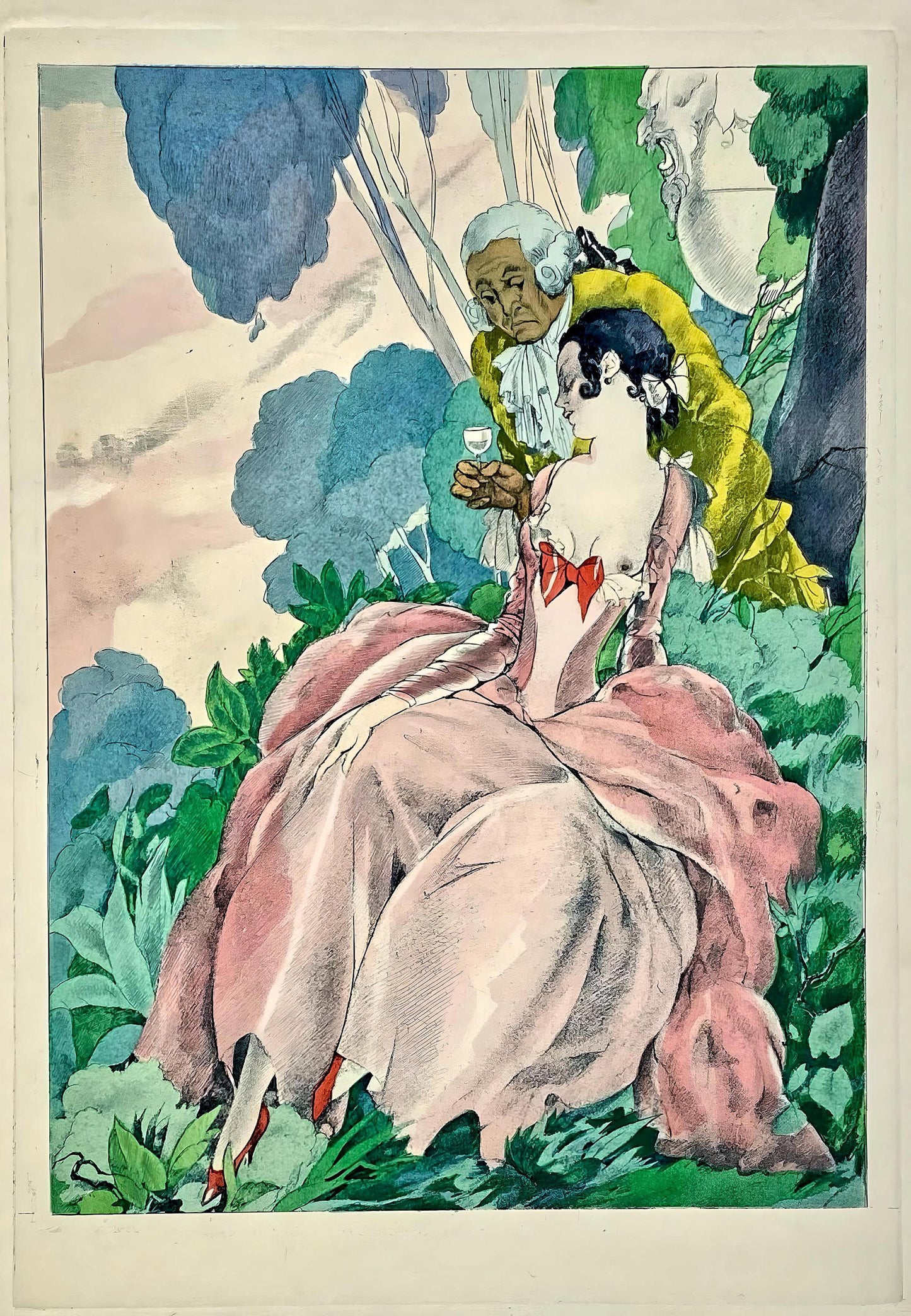 Umberto Brunelleschi, Composition, La Leon D'Amour Dans Un Parc, Lithograph
