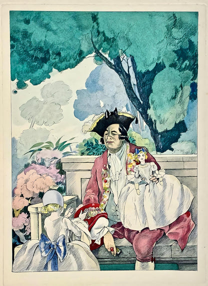 Umberto Brunelleschi, Composition, La Leon D'Amour Dans Un Parc, Lithograph