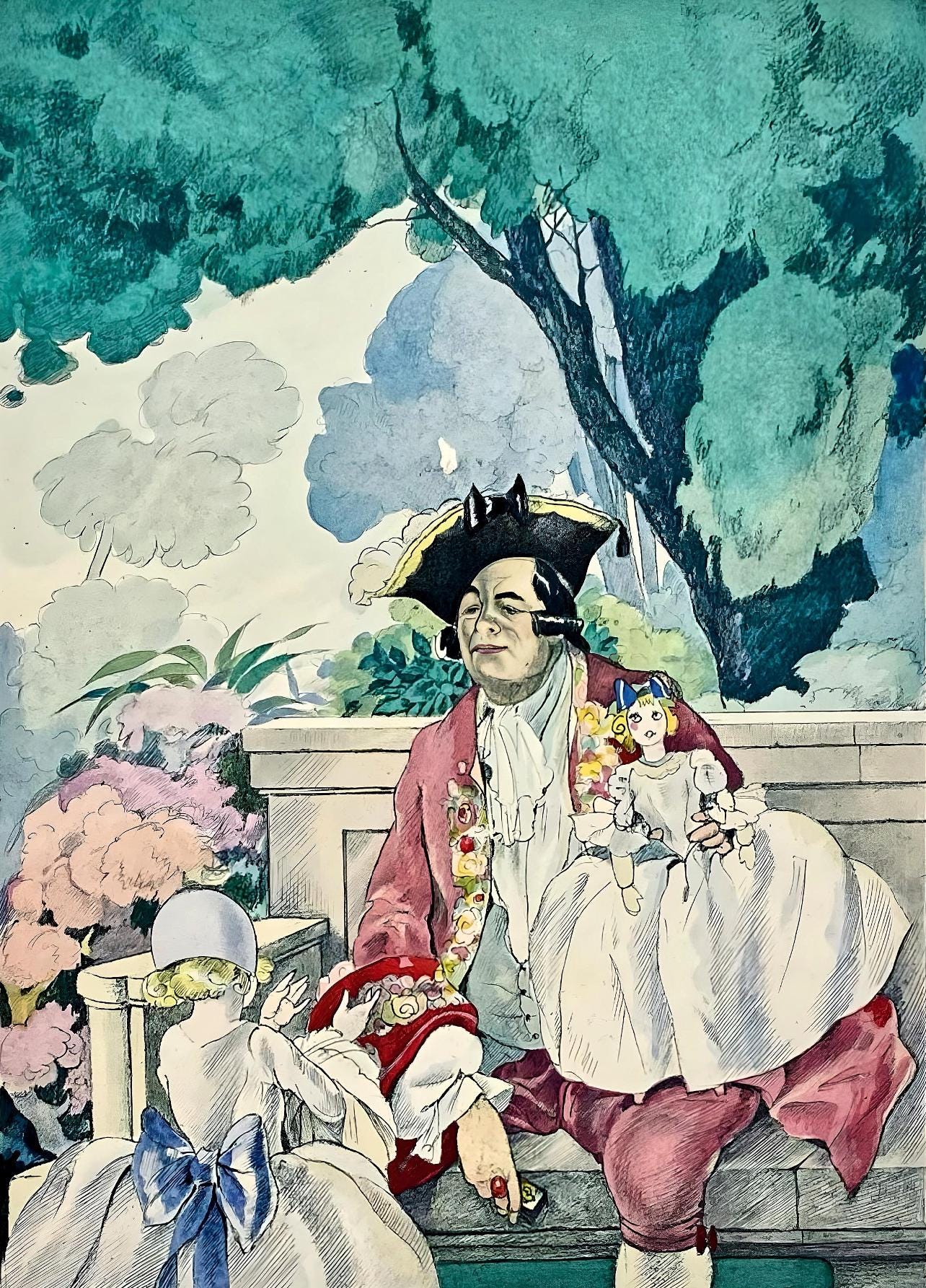 Umberto Brunelleschi, Composition, La Leon D'Amour Dans Un Parc, Lithograph