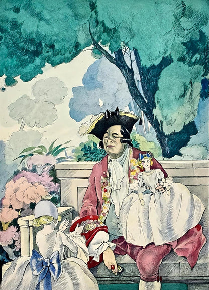 Umberto Brunelleschi, Composition, La Leon D'Amour Dans Un Parc, Lithograph