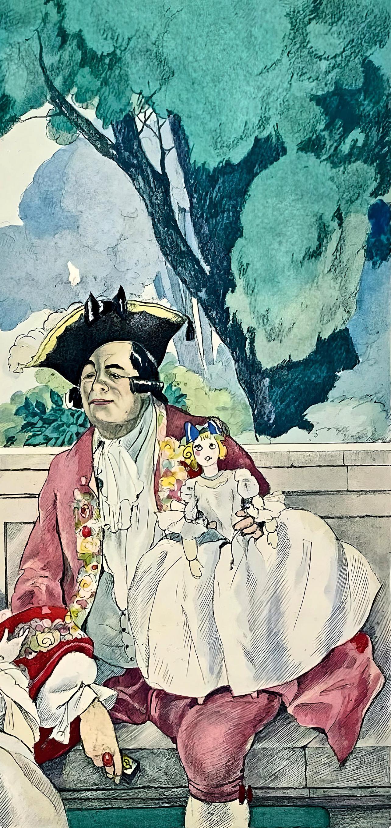 Umberto Brunelleschi, Composition, La Leon D'Amour Dans Un Parc, Lithograph