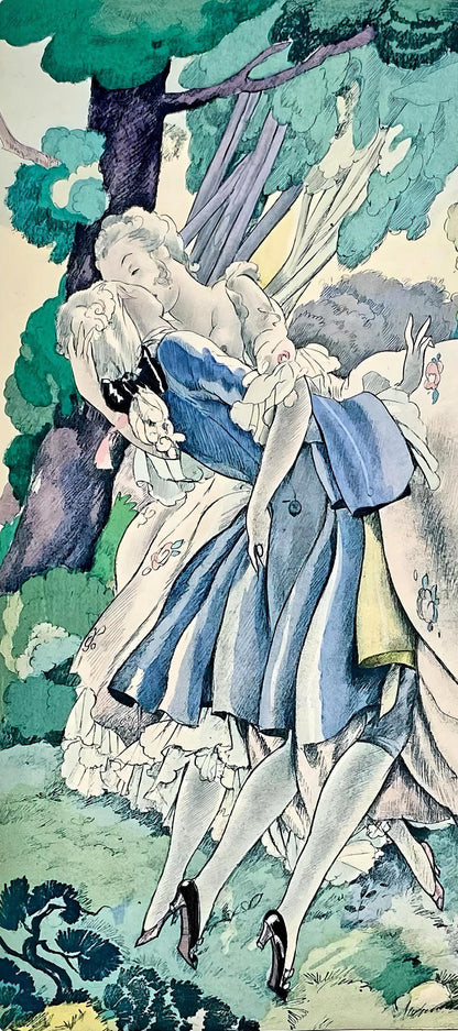 Umberto Brunelleschi, Composition, La Leon D'Amour Dans Un Parc, Lithograph