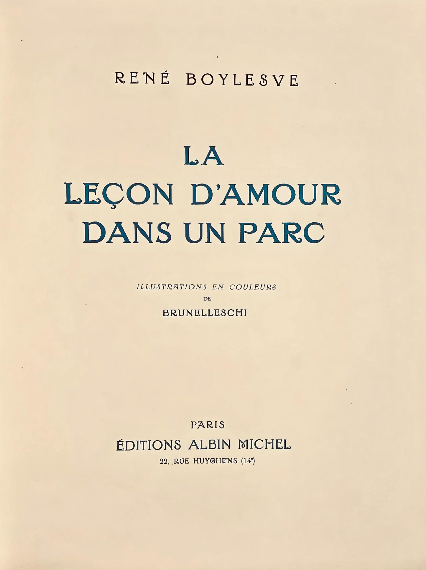 Umberto Brunelleschi, Composition, La Leon D'Amour Dans Un Parc, Lithograph