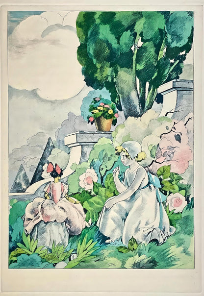 Umberto Brunelleschi, Composition, La Leon D'Amour Dans Un Parc, Lithograph