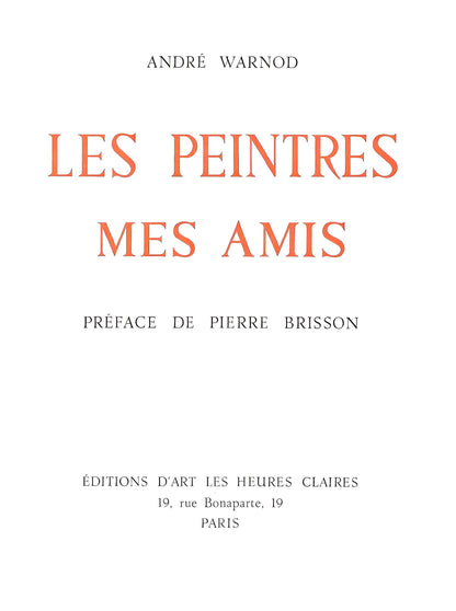 Henri Matisse, Composition, Les Peintres Mes Amis, Lithograph