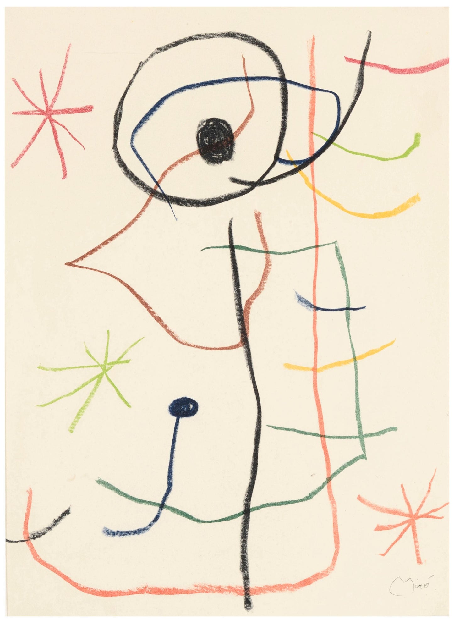 Joan Mir, Composition, Les Peintres Mes Amis, Lithograph