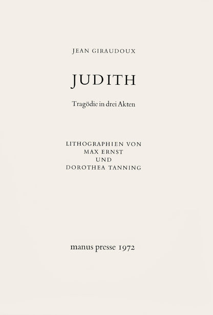 Max Ernst, Judith, Tragdie In Drei Akten, Lithograph