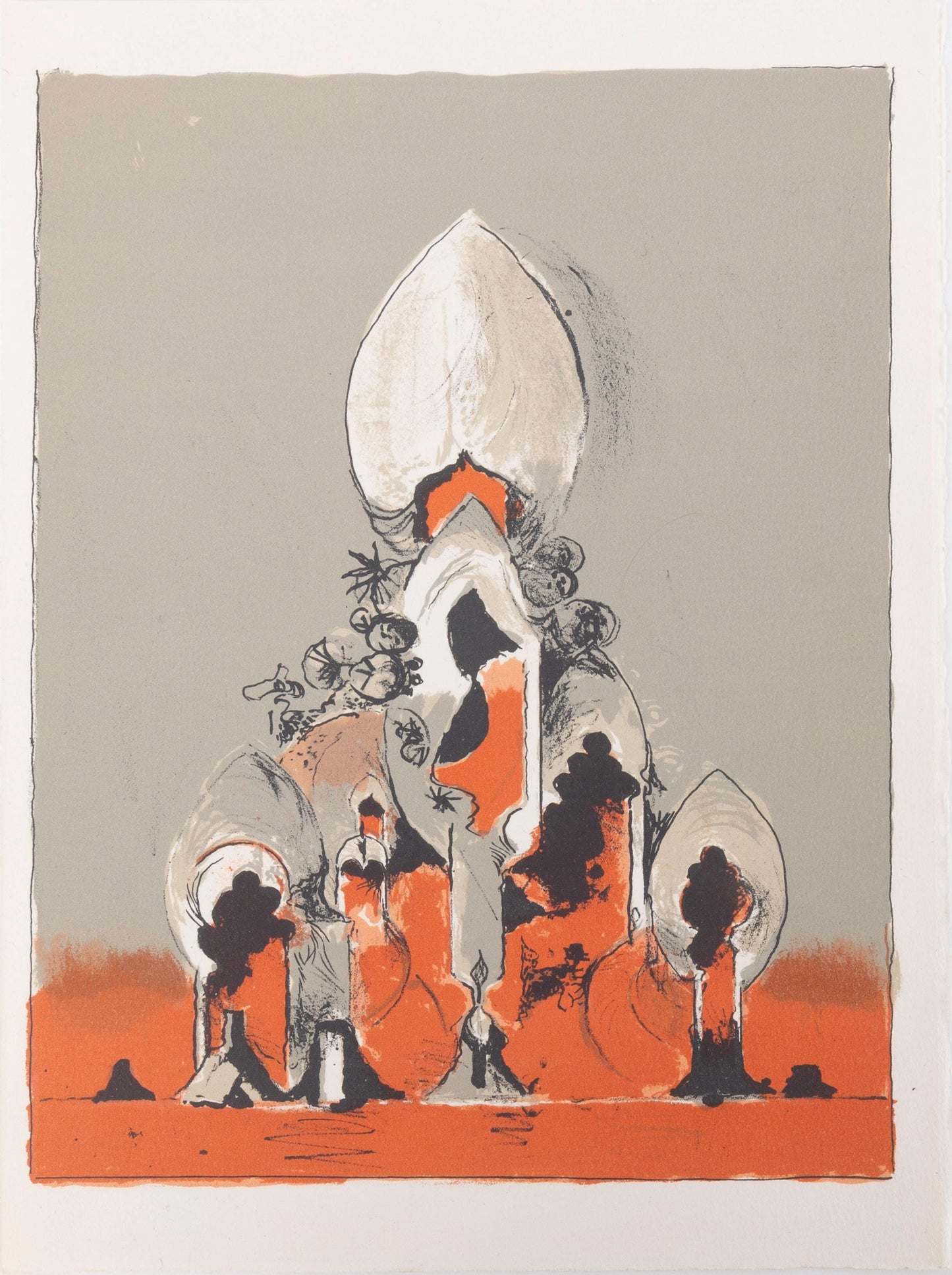 Graham Sutherland, Composition, San Lazzaro Et Ses Amis, Xxe Sicle, Lithograph