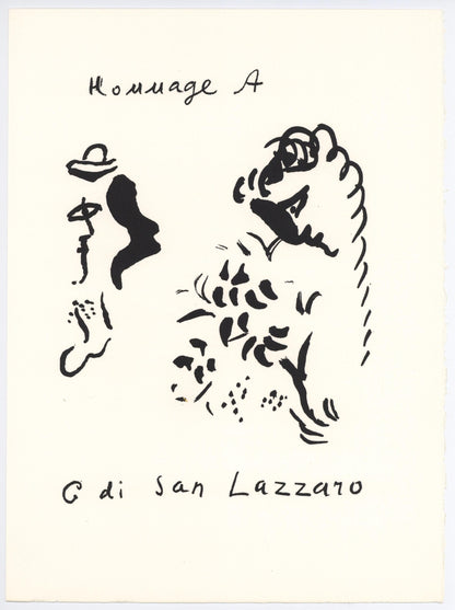 Marc Chagall, Composition, San Lazzaro Et Ses Amis, Xxe Sicle, Lithograph