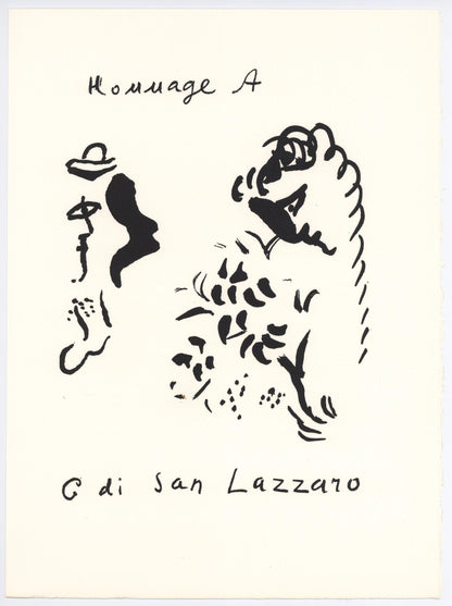 Marc Chagall, Composition, San Lazzaro Et Ses Amis, Xxe Sicle, Lithograph