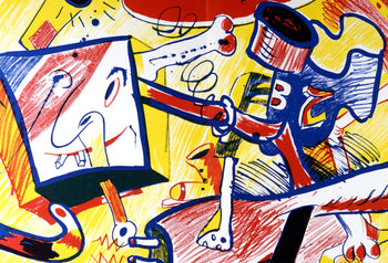 Bernard Rancillac, Composition, Suites N8, Rencontres, Lithograph