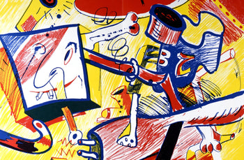 Bernard Rancillac, Composition, Suites N8, Rencontres, Lithograph