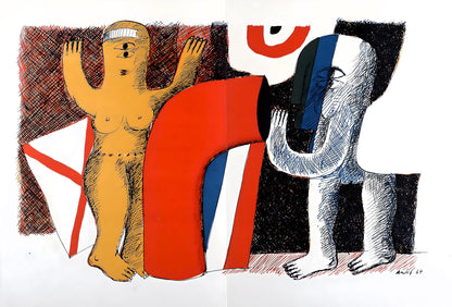 Horst Antes, Composition, Suites N8, Rencontres, Lithograph