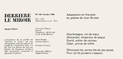 Antoni Tpies, Composition, Derrire Le Miroir, Lithograph