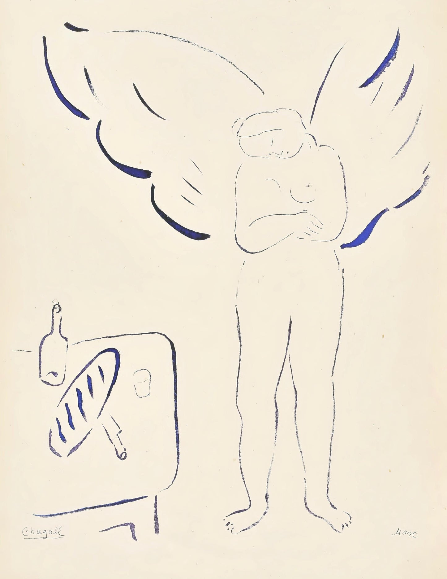 Marc Chagall, Composition, Le Dur Dsir De Durer, Lithograph