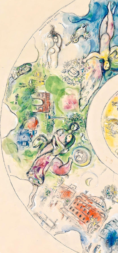 Marc Chagall, Composition (Cramer 61), Le Plafond De L'Opra De Paris, Lithograph