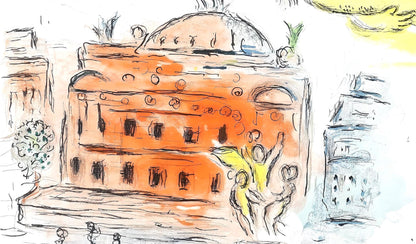 Marc Chagall, Composition (Cramer 61), Le Plafond De L'Opra De Paris, Lithograph