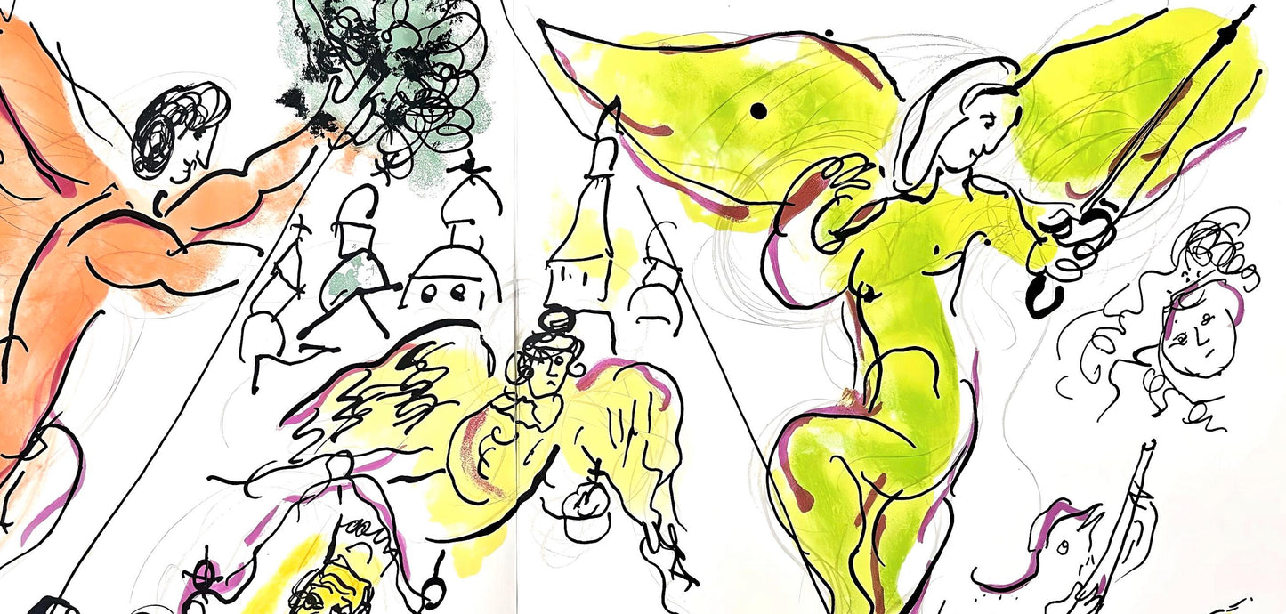 Marc Chagall, Composition (Cramer 61), Le Plafond De L'Opra De Paris, Lithograph