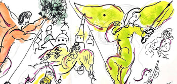 Marc Chagall, Composition (Cramer 61), Le Plafond De L'Opra De Paris, Lithograph