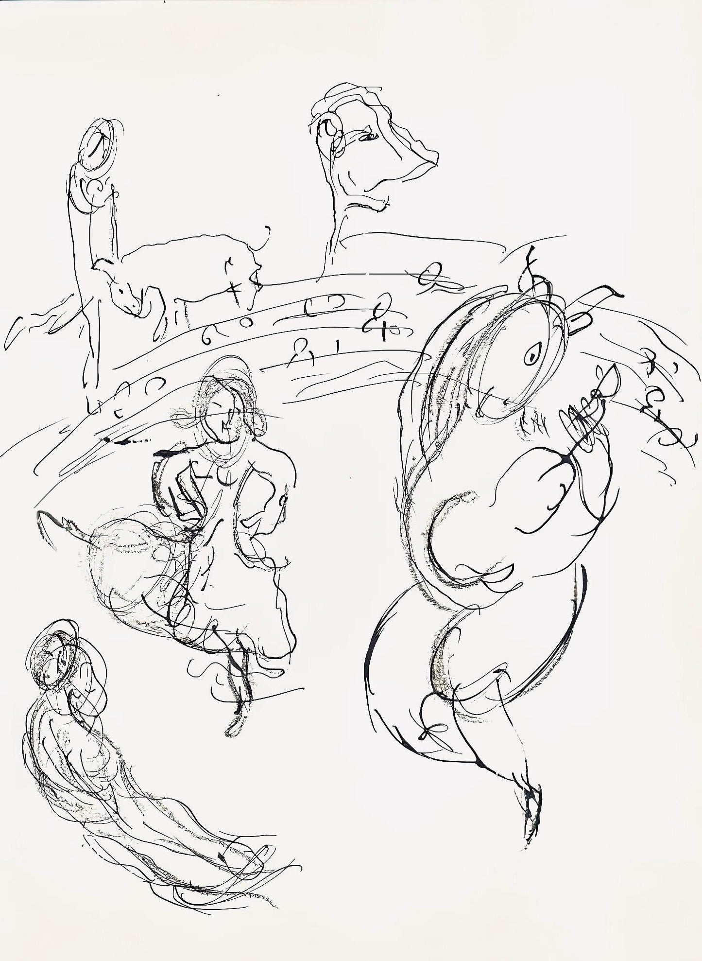 Marc Chagall, Composition (Cramer 61), Le Plafond De L'Opra De Paris, Lithograph