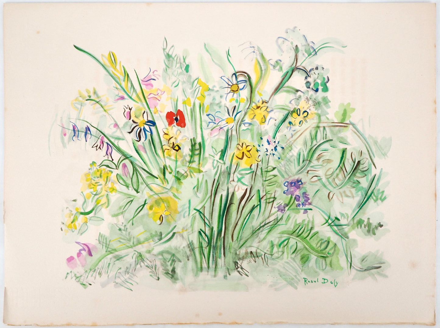 Raoul Dufy, Composition, Eaux-De-Vie, Esprit De La Fleur Et Du Fruit, Lithograph