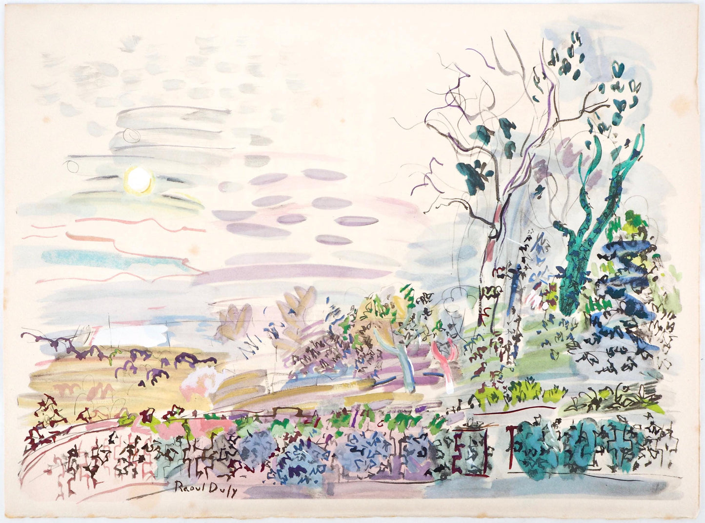 Raoul Dufy, Composition, Eaux-De-Vie, Esprit De La Fleur Et Du Fruit, Lithograph