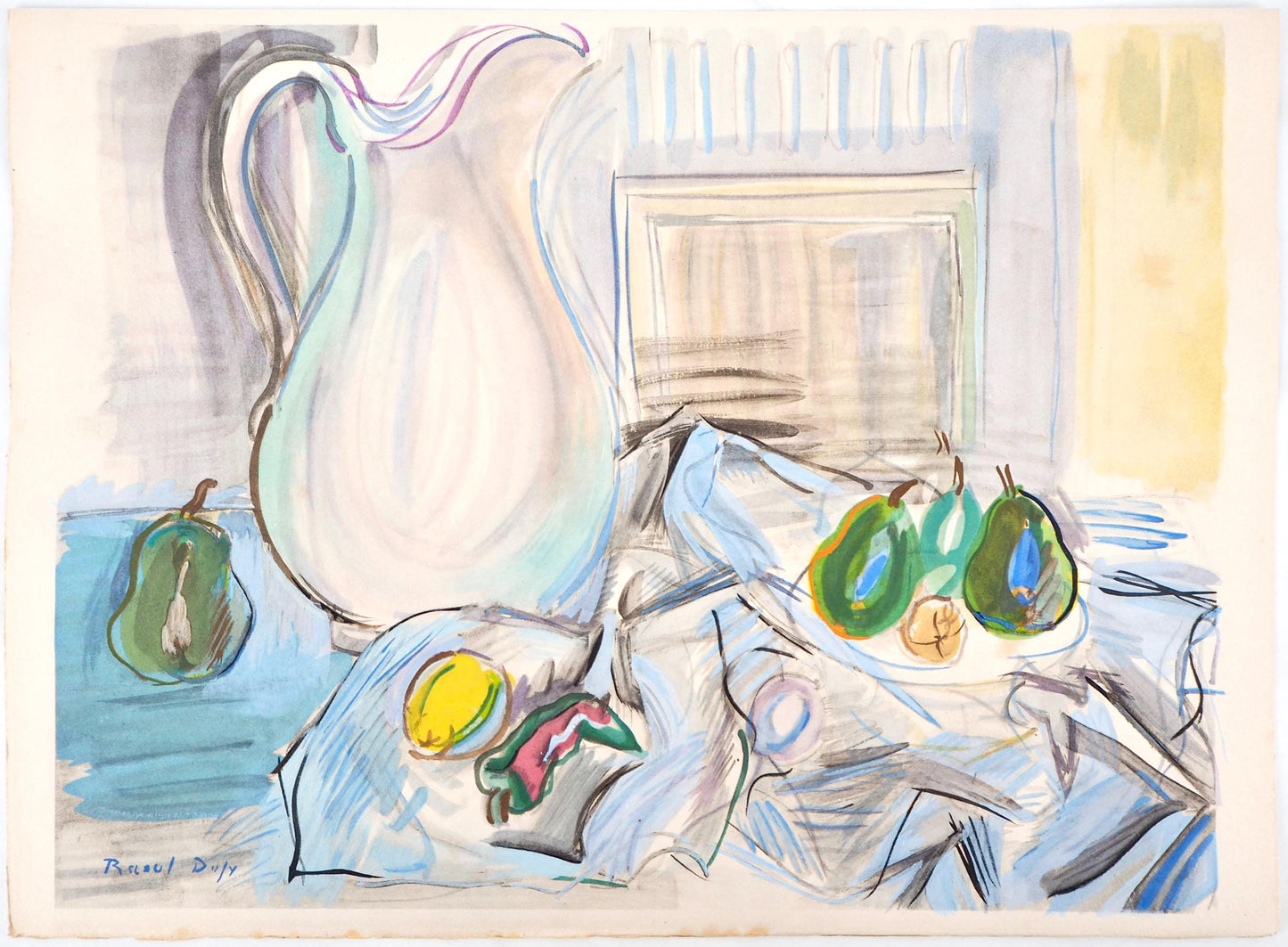 Raoul Dufy, Composition, Eaux-De-Vie, Esprit De La Fleur Et Du Fruit, Lithograph