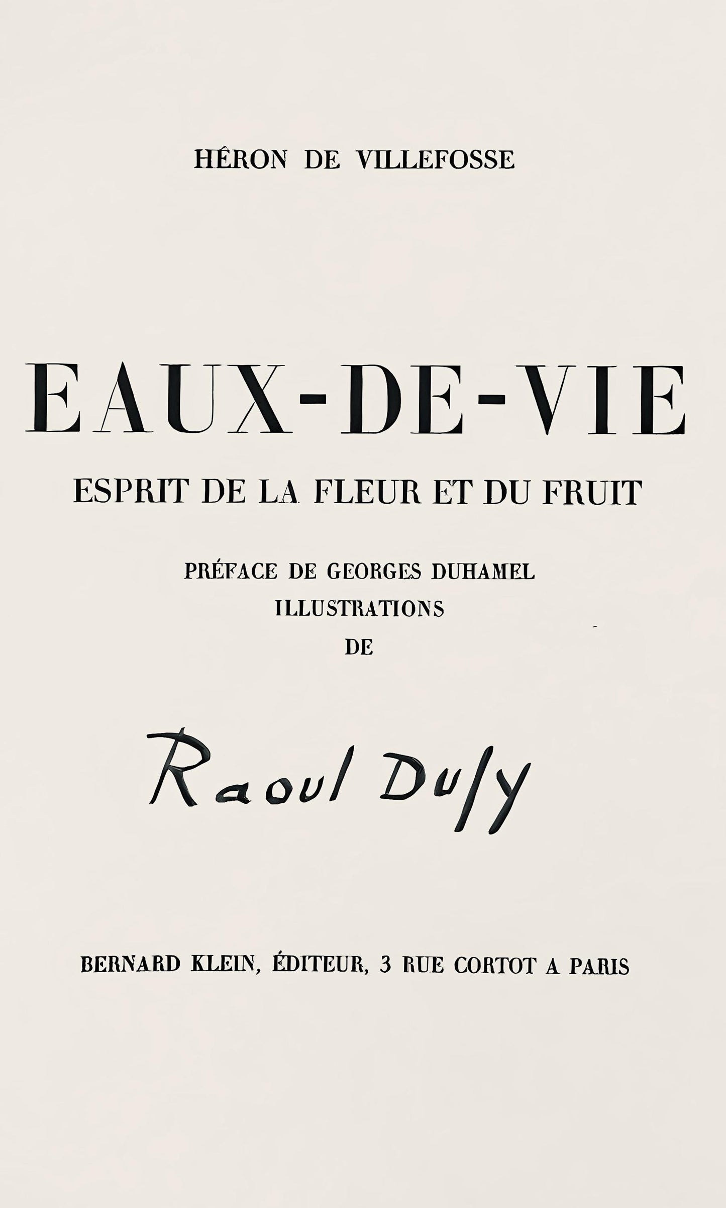 Raoul Dufy, Composition, Eaux-De-Vie, Esprit De La Fleur Et Du Fruit, Lithograph