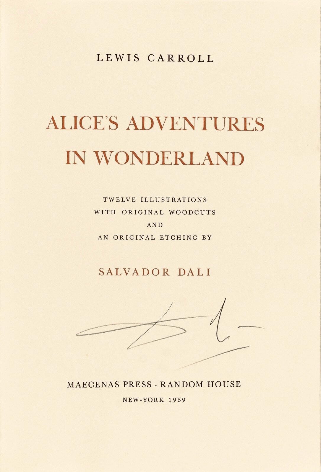 Salvador Dal, Composition (Field 69-5, A-M), Alice'S Adventures In Wonderland, Hliogravure