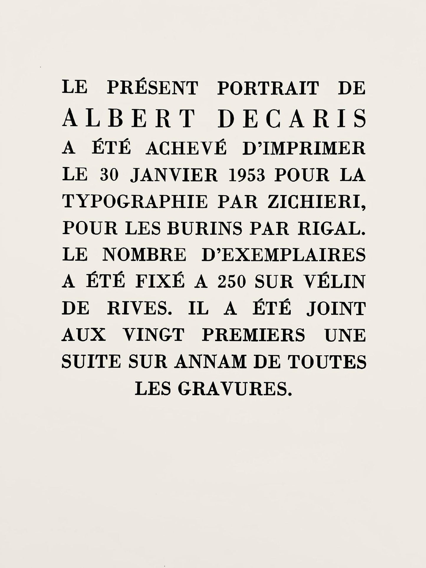 Albert Decaris, Composition, Portrait De A. Decaris, Engraving