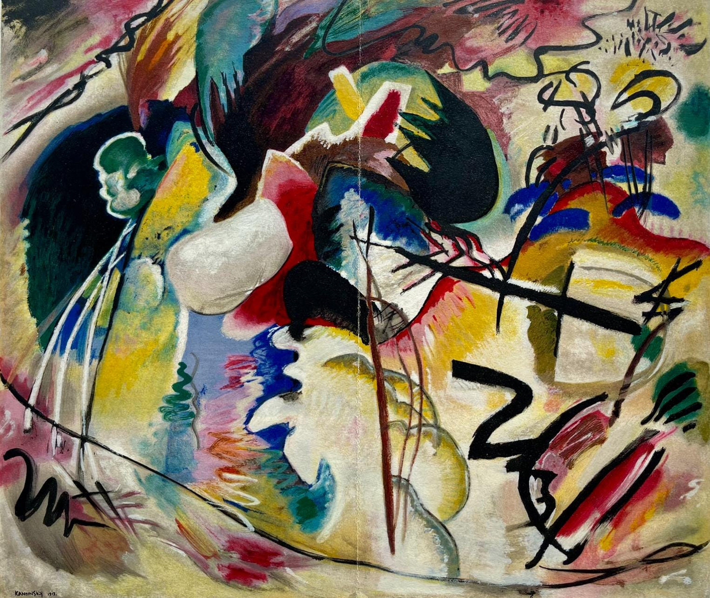 Wassily Kandinsky, Tableau Avec Formes Blanches, Derrire Le Miroir, Lithograph