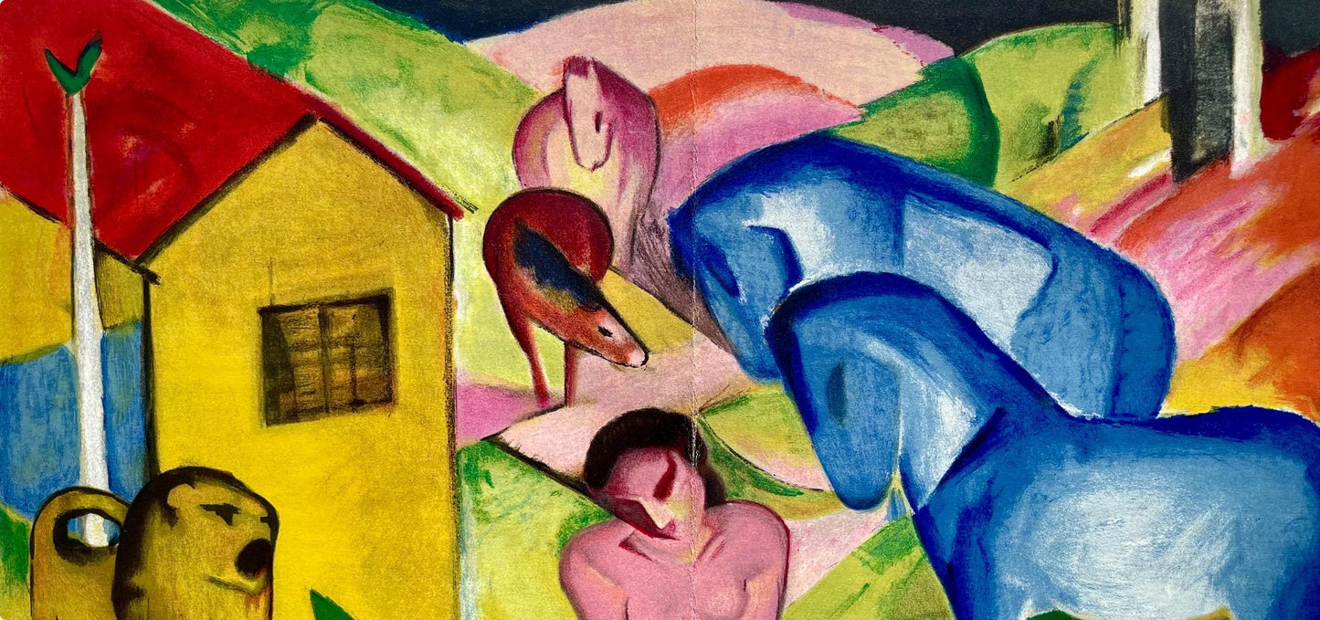 Franz Marc, Der Traum, Derrire Le Miroir, Lithograph