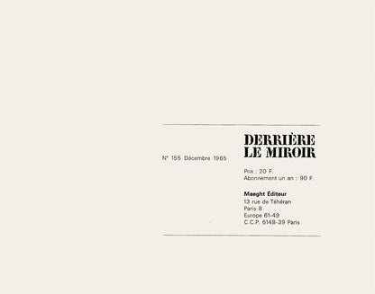 Georges Braque, Composition, Derrire Le Miroir, Lithograph